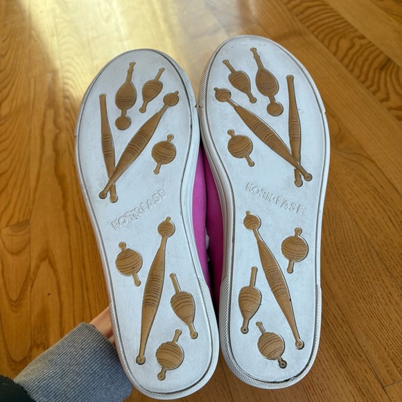 KORK-EASE PINK LEATHER  SNEAKERS CORK TOE shoes womens SIZE 9 tan brown lace up - Picture 7 of 12